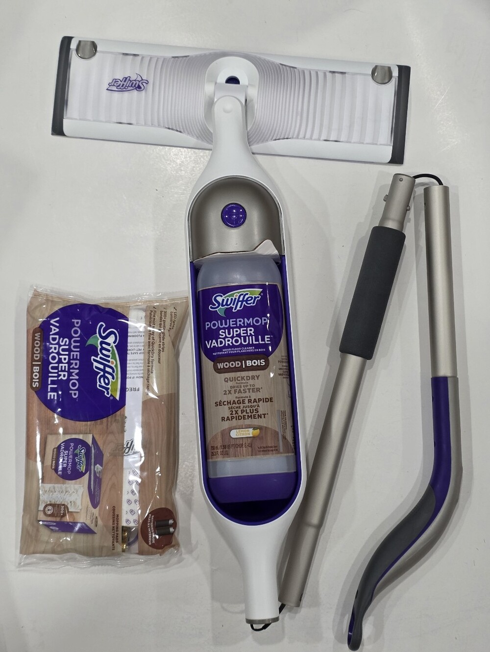 Swiffer Power Mop Kit with Refill Unscented 1 Handle 1 solution 2 Pads Fats Ship